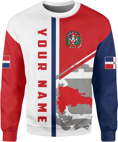 Vybonz Personalized Dominican Hoodie 3D Dominican Republic Sweatshirt Dominican Flag Zip Hoodie Republica Dominicana Shirt
