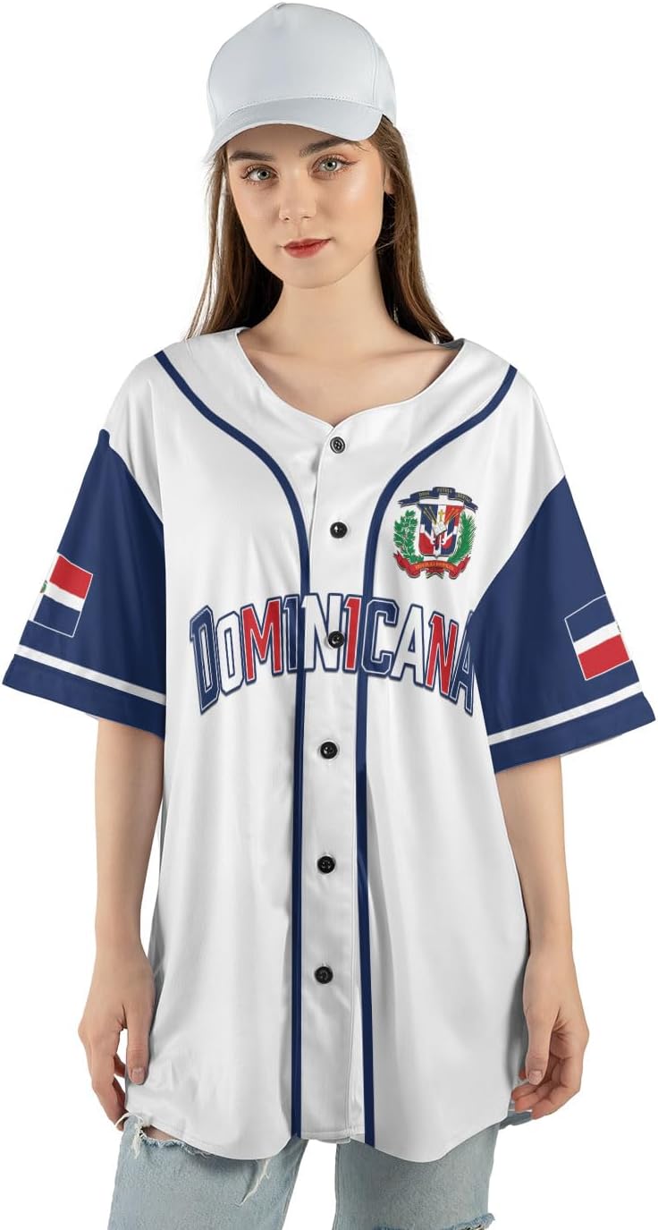 Custom Dominican Jersey for Men Dominican Baseball Jersey Dominican Baseball Jersey Dominicana Shirt Dominican Flag Jersey