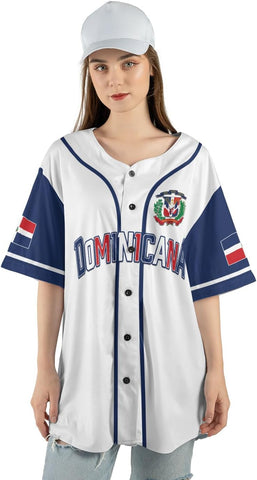 Custom Dominican Jersey for Men Dominican Baseball Jersey Dominican Baseball Jersey Dominicana Shirt Dominican Flag Jersey