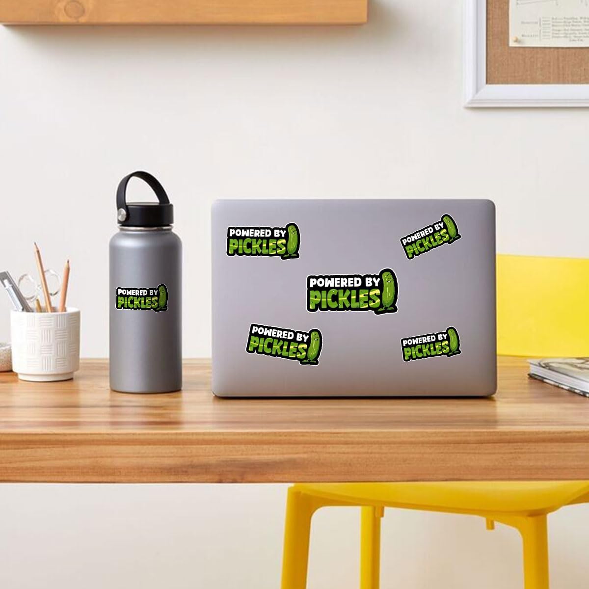 3 Pcs Powered by Pickles Sticker Gift Dill with It Sticker Funny Pickles Powered by Pickle Stickers Pickle Lover Sticker I Love Pickles Sticker for Laptop Bottle Phone Car Helmet Sticker 3"