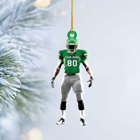 RoyalBro Personalized Football Ornaments 2023, Customized American Football Christmas Ornament, Football Ornament Christmas Tree Hanging Ornament Pine Tree Decorations (F4)