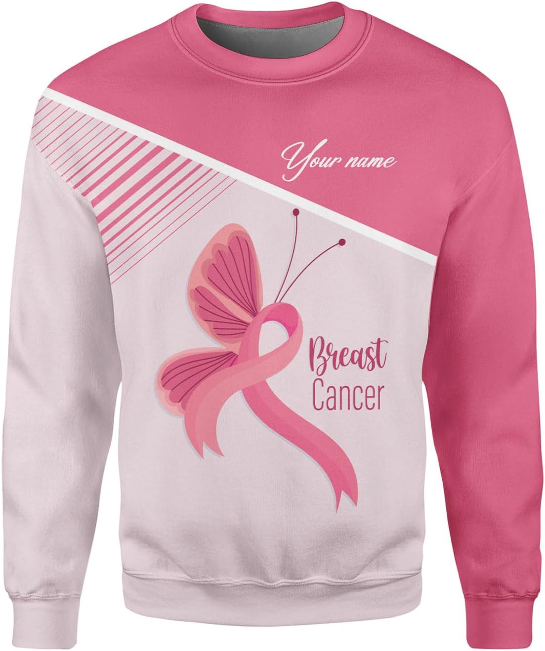 Mostprints Personalized Name Breast Cancer Shirts for Women 3D, Breast Cancer Shirt, Breast Cancer Gifts for Women S-5XL