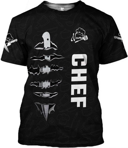 MAPrints Personalized Chef Shirt 3D All Over Printing for Men Women, Shirt Gifts for Chef Lover, Chef Camisas, Cocinero Shirt