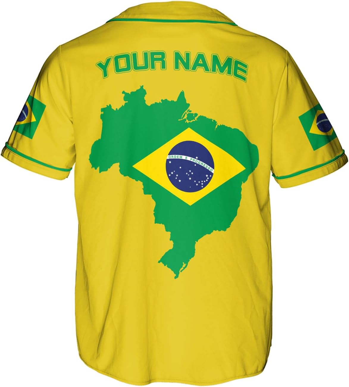 Mostprints Personalized Brazil Baseball Jersey Shirt 3D Brasil Brazilian Flag Bandera Bandeira Jersey Soccer for Men Women