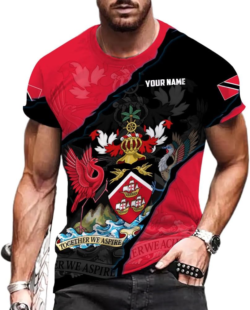 Rivelus Personalized Trinidad and Tobago Clothing 3D, Trinidad and Tobago Shirt, Trinidad Pride Gift T-Shirt S-5XL