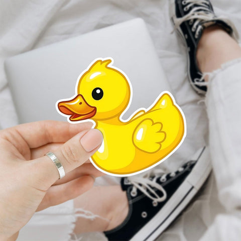 (3Pcs) Yellow Duck Sticker Funny Meme Cute Duck Decal, Duck Vinyl Sticker, Rubber Duck Sticker, Find The Duck Vinyl Sticker - Stickers for Laptop Water Bottle Phone Car Window Helmet 3 Inches (D1)