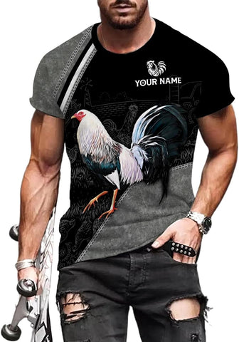 Mostefy Personalized Name Rooster Shirt 3D, Rooster Shirts for Men, Chicken Tshirts Shirts for Women, Funny Chicken Shirts