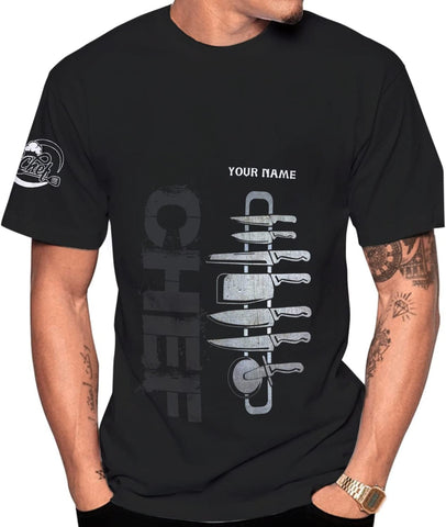Personalized Chef Shirt Master Chef 3D Shirts Chef Gifts Custom Name Chefs Shirt for Men and Women, Tshirt Chef Utility Shirt