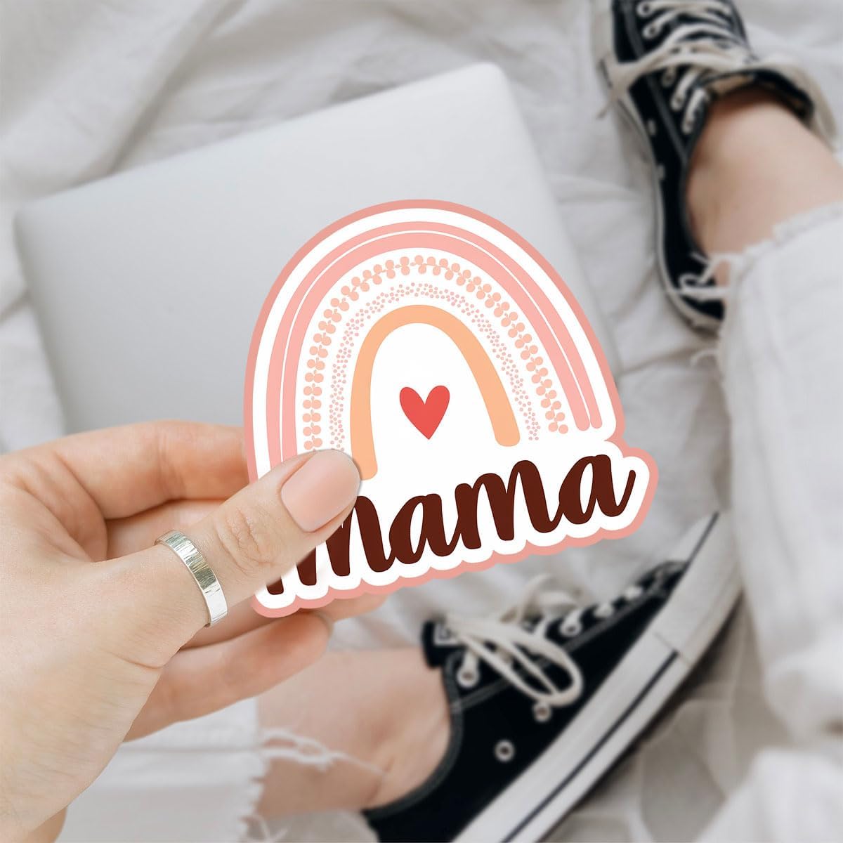 (3Pcs) Mama Rainbow Sticker, Mama Hearts Vinyl Decal, Mama Cheetah Leopard Print Sticker, Mama Accessories, Great Gifts for Mom - Stickers for Laptop Water Bottle Phone Car Window Helmet 3" (MM 2)