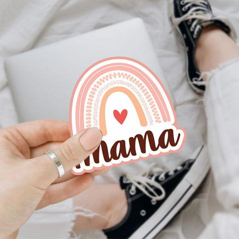 (3Pcs) Mama Rainbow Sticker, Mama Hearts Vinyl Decal, Mama Cheetah Leopard Print Sticker, Mama Accessories, Great Gifts for Mom - Stickers for Laptop Water Bottle Phone Car Window Helmet 3" (MM 2)