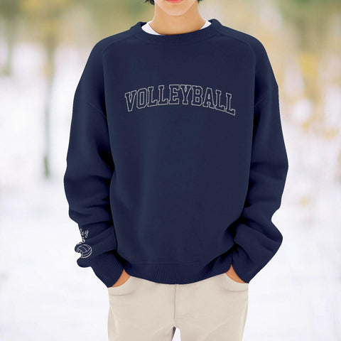 AOVL Personalized Volleyball Embroidered Sweatshirt, Volleyball Sweatshirt,Sweatshirt Volleyball Shirt Volleyball Crewneck