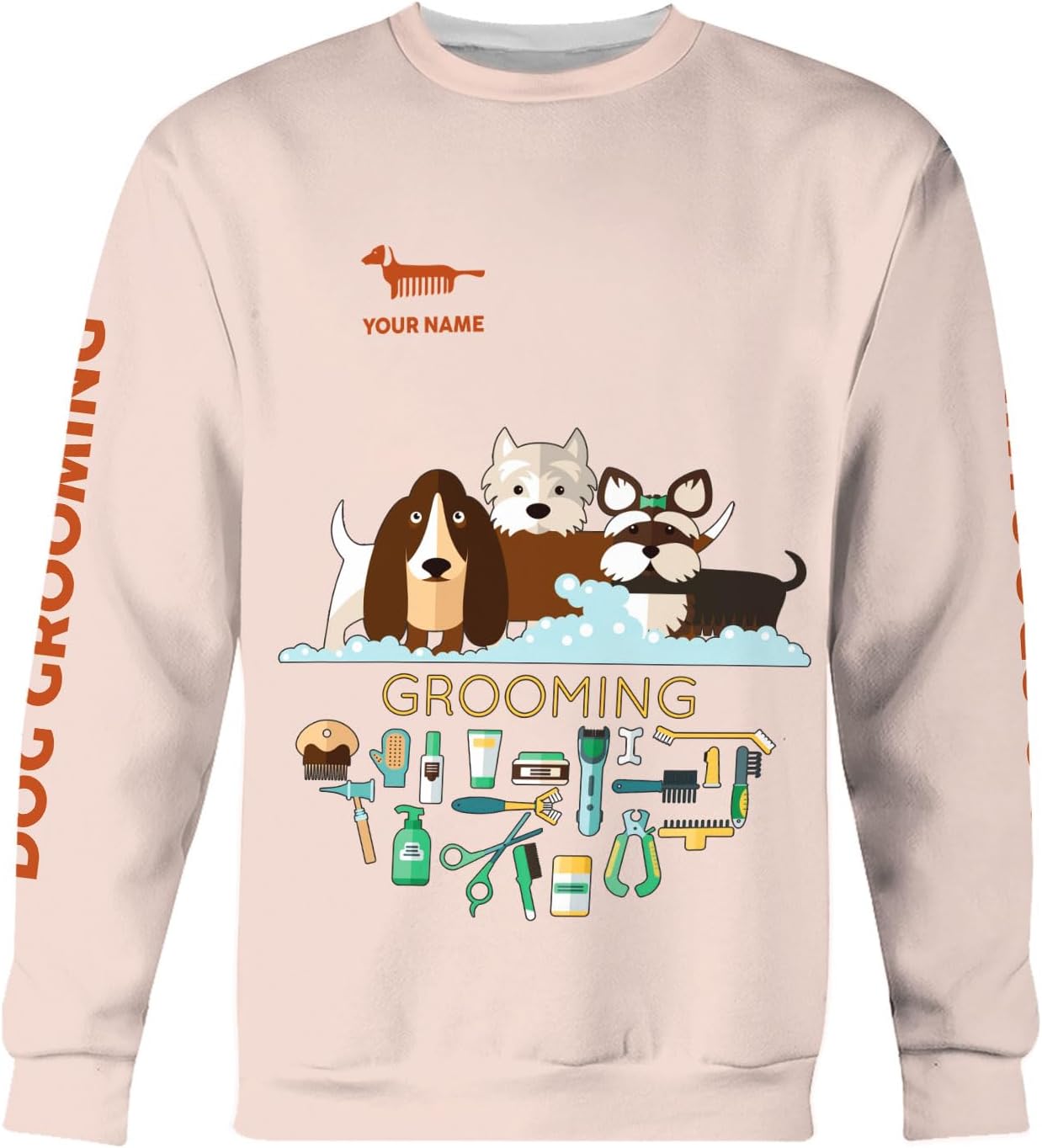 Mostprints Personalized Name Dog Groomer Shirt 3D, Funny Dog Groomer Apparel Shirts, Dog Groomer Gifts for Men and Women