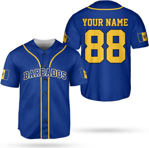 Podagree Personalized Barbados Baseball Jersey Shirt, Bajan Flag Jersey, Barbados Jersey for Men and Women Jersey Bajan