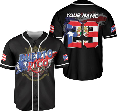 Personalized Puerto Rico Baseball Shirt,Customized Team Name Puerto Rican Baseball Jersey for Men,Women S-5XL