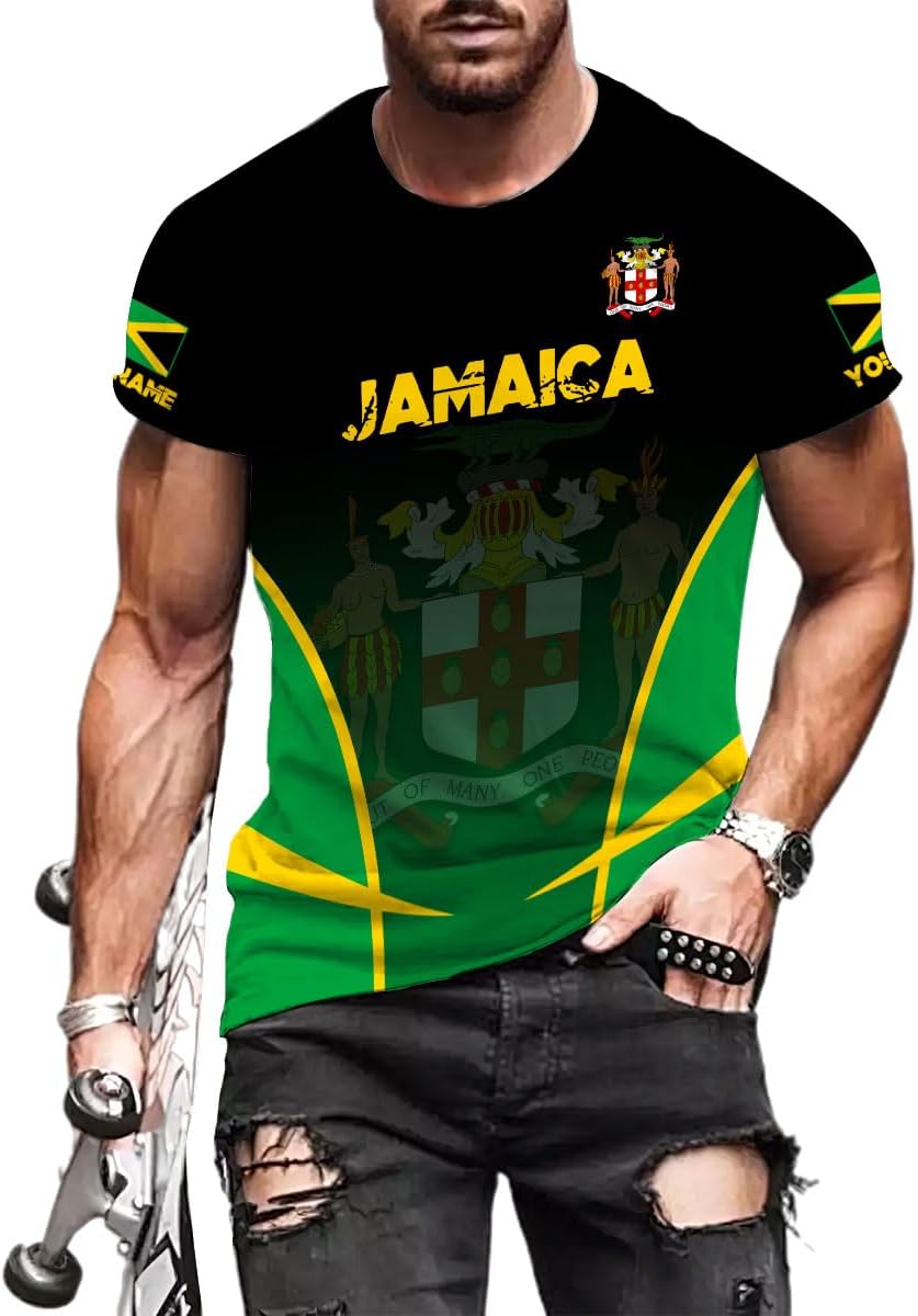 MoonArt Personalized Jamaica Shirt Custom Jamaica Flag Lion Hoodie for Men and Women, Jamaican Pride T-Shirt, Jamaicana