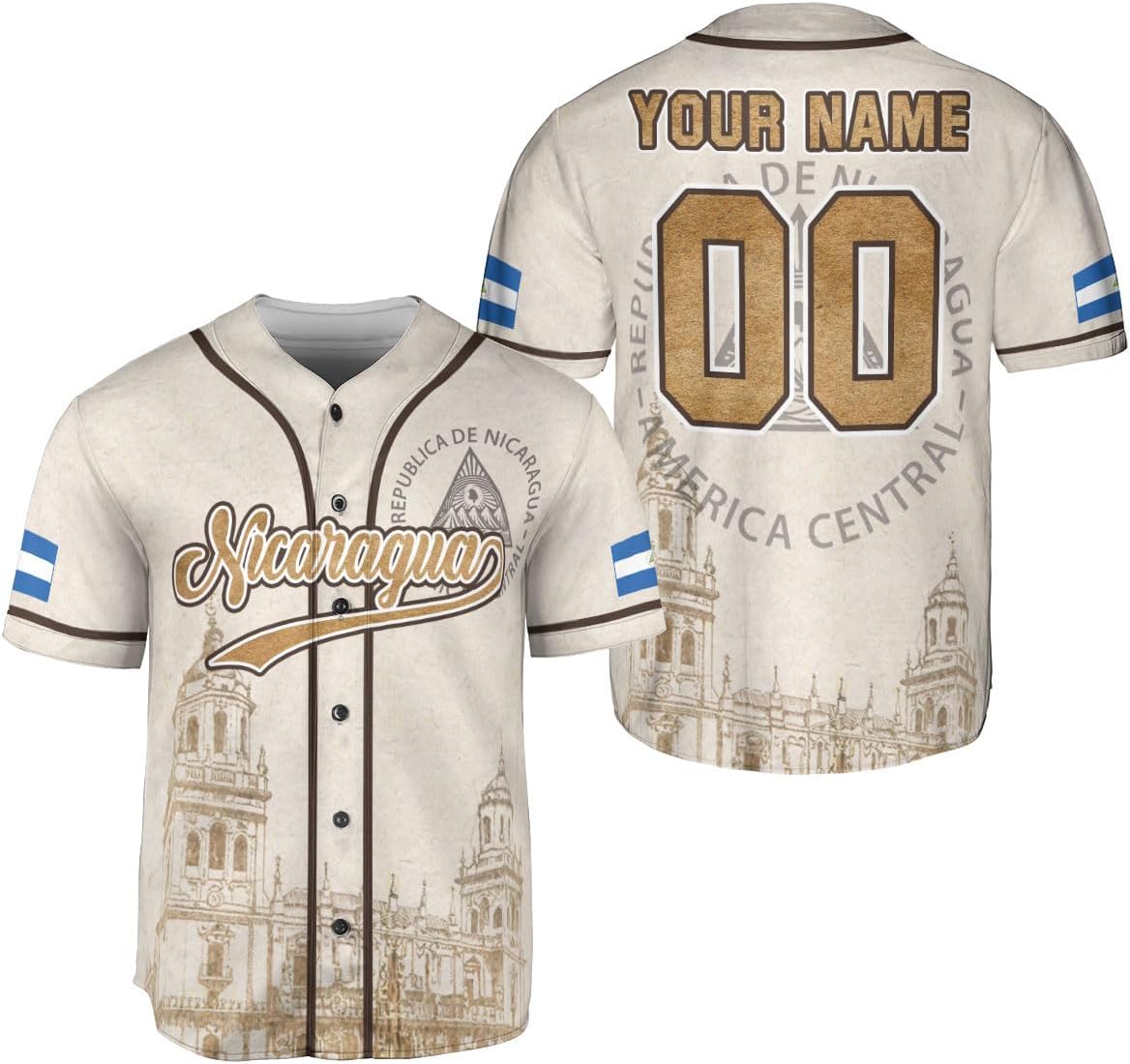 Personalized Nicaragua Baseball Jersey, Custom Nicaragua Baseball Jersey for Men & Women, Nicaraguan Camisas Shirt