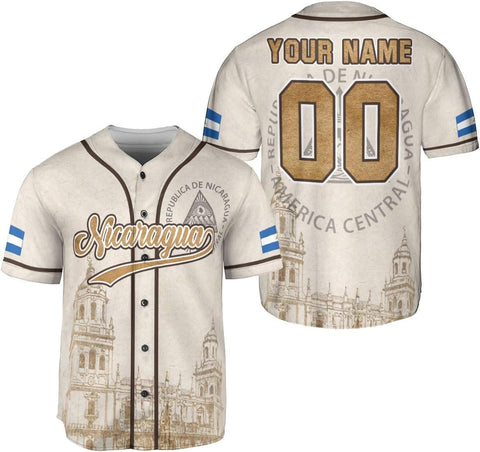 Personalized Nicaragua Baseball Jersey, Custom Nicaragua Baseball Jersey for Men & Women, Nicaraguan Camisas Shirt