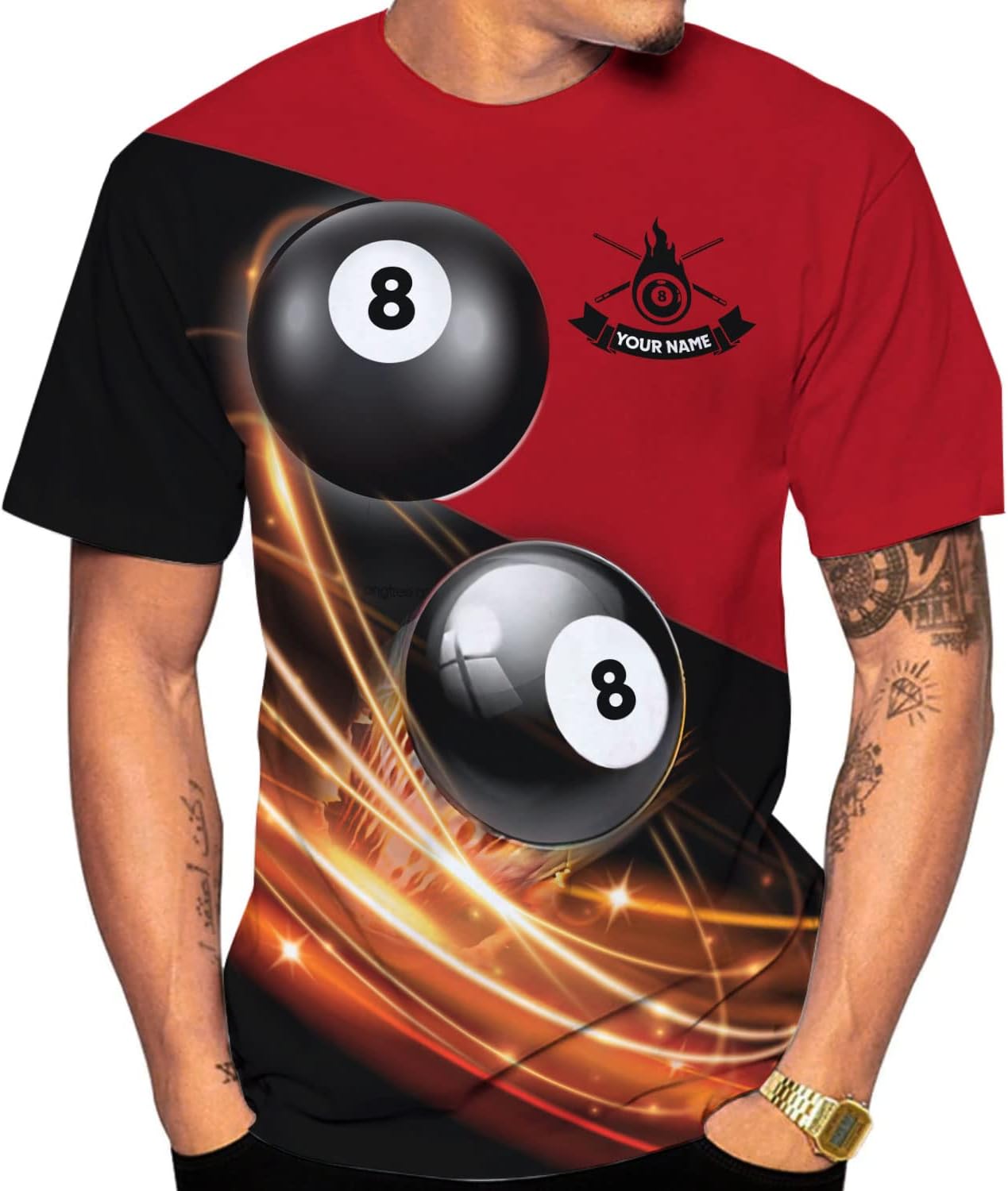 Pretyprints Personalized 3D Billiard Shirt Custom Name Men Women Team Apparel Pool 8 Ball Flag Tshirt Billiards Shirts Gift