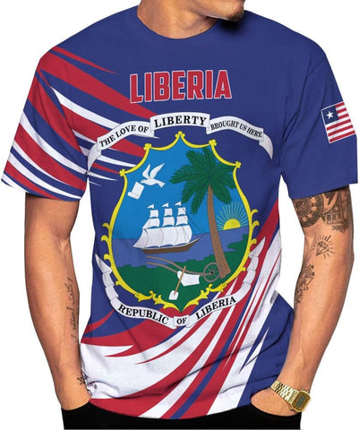 Royal Fight Personalized Liberia Shirts Liberian Pride Flag Shirt Liberia Flag Shirts Liberia Flag Gift T-Shirt for Men Women