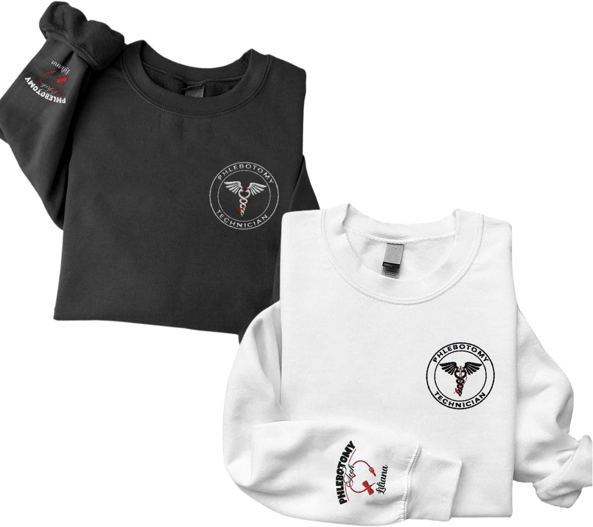 Custom Phlebotomist Sweatshirt Medical Sweater Phlebotomy Tech Shirt Syringe Needle Blood Gift New Technician Veins