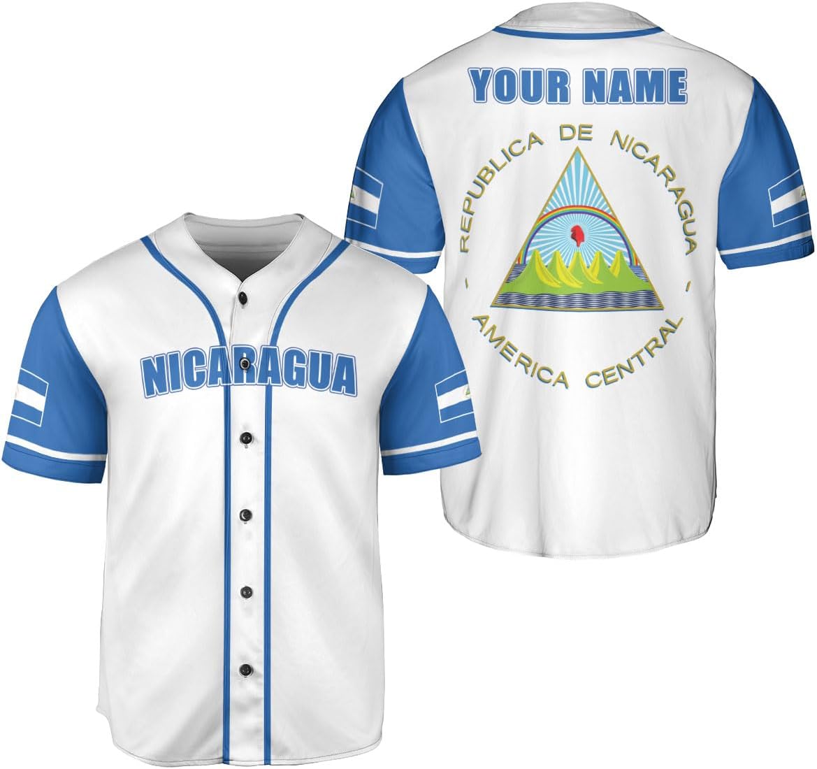 Podagree Personalized Nicaragua Baseball Jersey Shirt Name Nicaraguan Baseball Jersey for Men & Women Nicaraguan Camisas