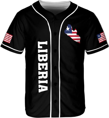 Podagree Personalized Liberia Baseball Jersey, Liberian Proud Flag Shirt Liberia Coat of Arms Liberian Gift for Men Women