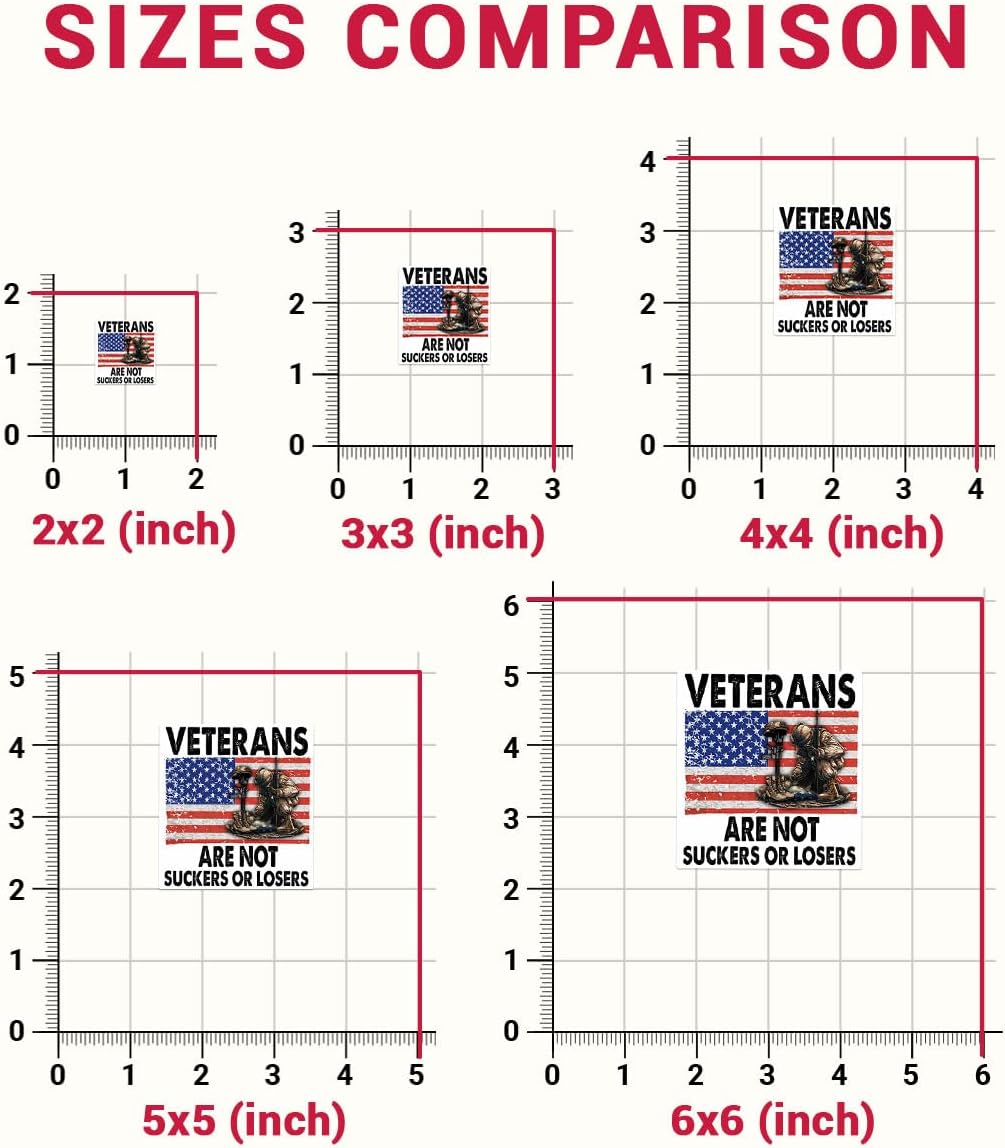 (3 Pcs) Veterans are Not Suckers Or Losers Sticker, Funny Political Sticker Adult Humor Anti Trump Bumper Stickers -Vinyl Stickers for Laptop Water Bottle Phone Car Window Helmet 3 Inches (V3)