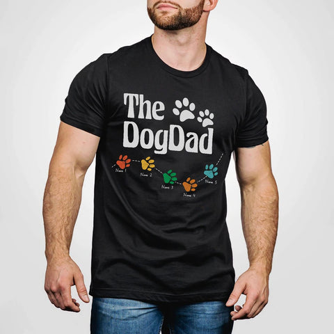 Personalized Dog Dad Shirts for Men, Best Dog Dad Ever Tshirt Gifts Fathers Day, Custom Funny Dogfather T-Shirt (TS17)