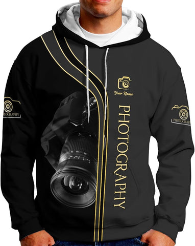 Lighthuy Personalized Name Photography Shirt 3D, Custom Photographer Shirts, Camera Tshirt Men & Women Photographer Gifts