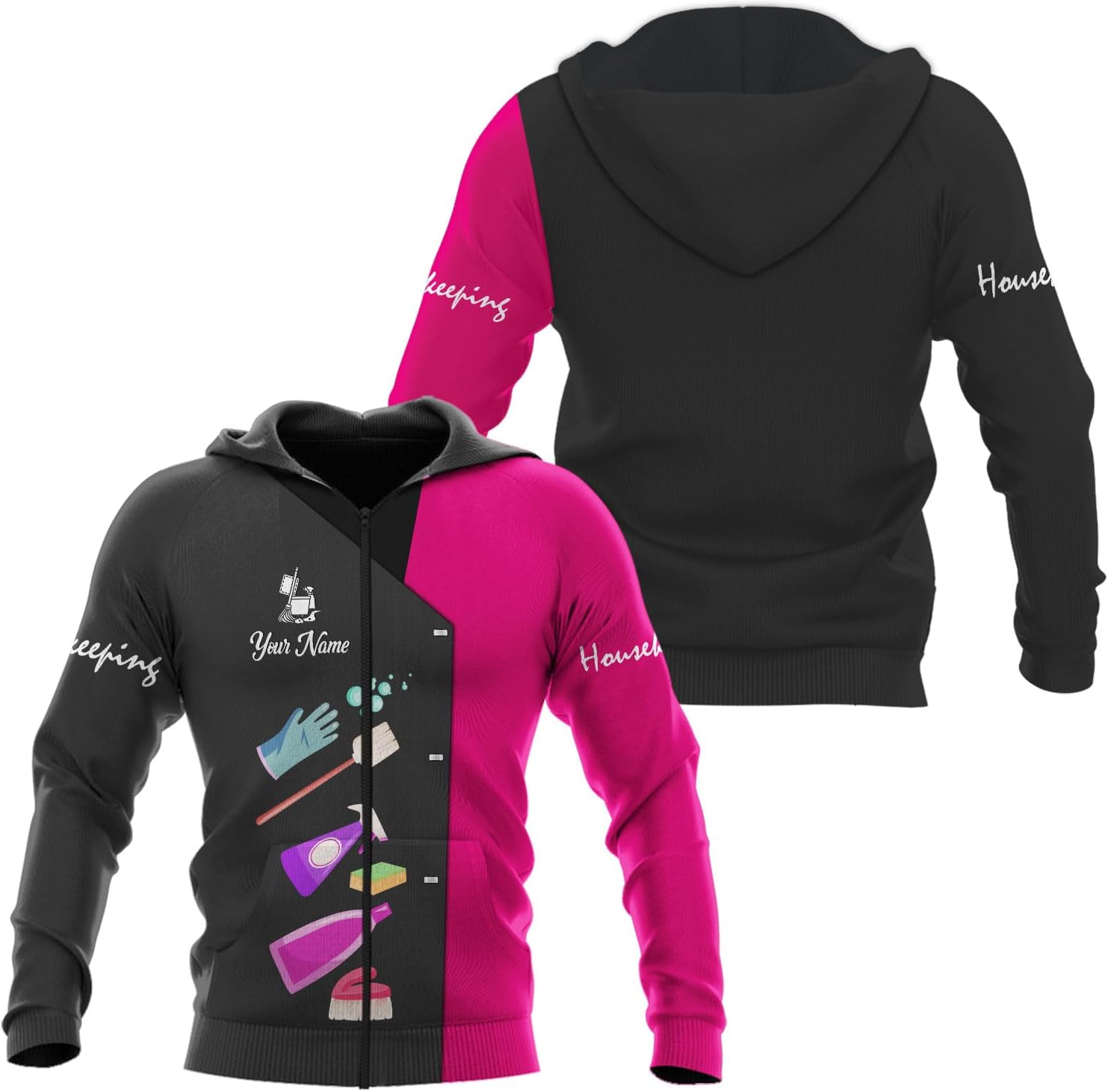 Personalized Housekeeping Shirt 3D All Print Cleaning Service Tshirt Gifts for Housekeeper, House Cleaning Uniforms for Women