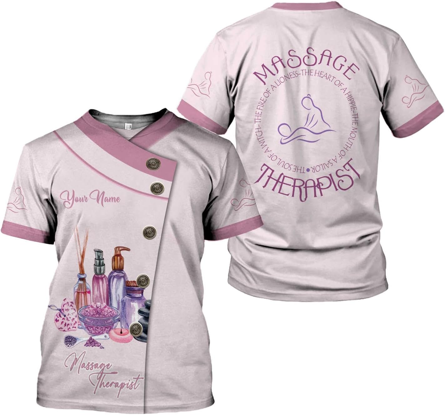 Personalized Massage Therapist Women's T-Shirt - Spa Uniform, Gift