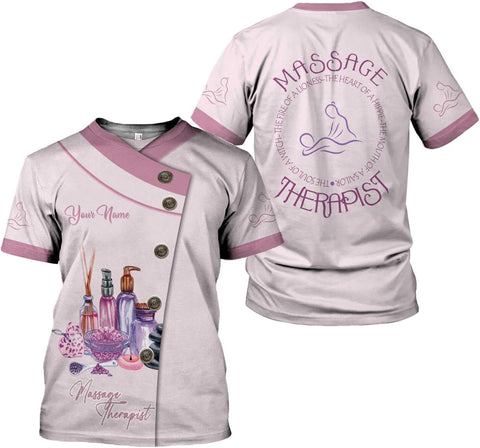 Personalized Massage Therapist Women's T-Shirt - Spa Uniform, Gift