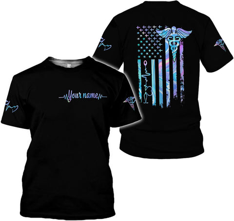 Custom Er Nurse Shirts for Women Future Nurse Shirt 3D Nursing Shirts for Nurses Emergency Nurse Shirt CNA Shirts CNA Shirt