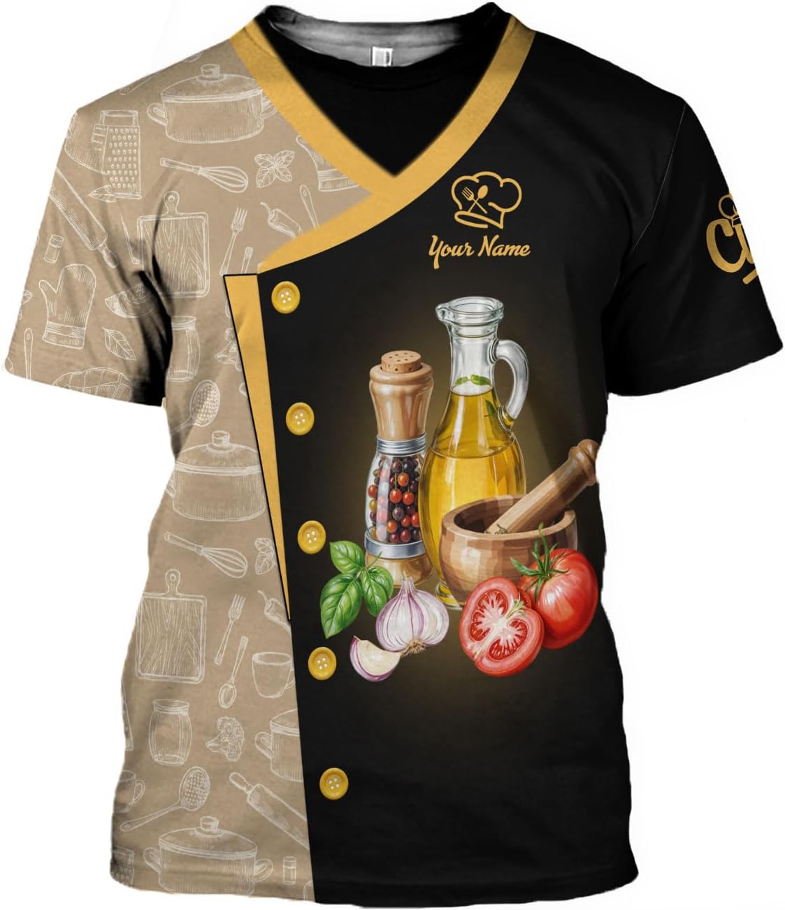 Custom Personalized 3D Chef Shirt Gifts for Lover
