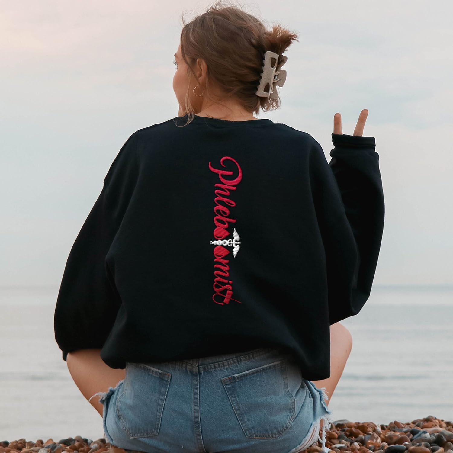 Leeprints Personalized Phlebotomist Embroidered Sweatshirt USA Phlebotomy Nurse Syringe Hospital Hoodie Phlebotomy Tech