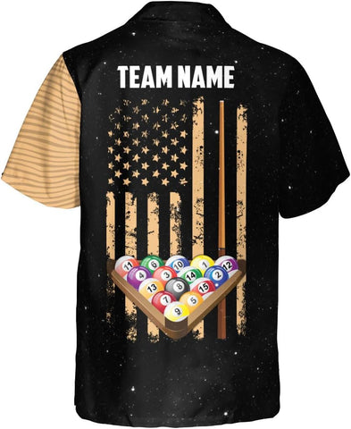 Personalized Billiard Hawaiian Shirt Button Down Custom Billiard Stick 8 Ball Pool Billiard Team Gift for Billiards