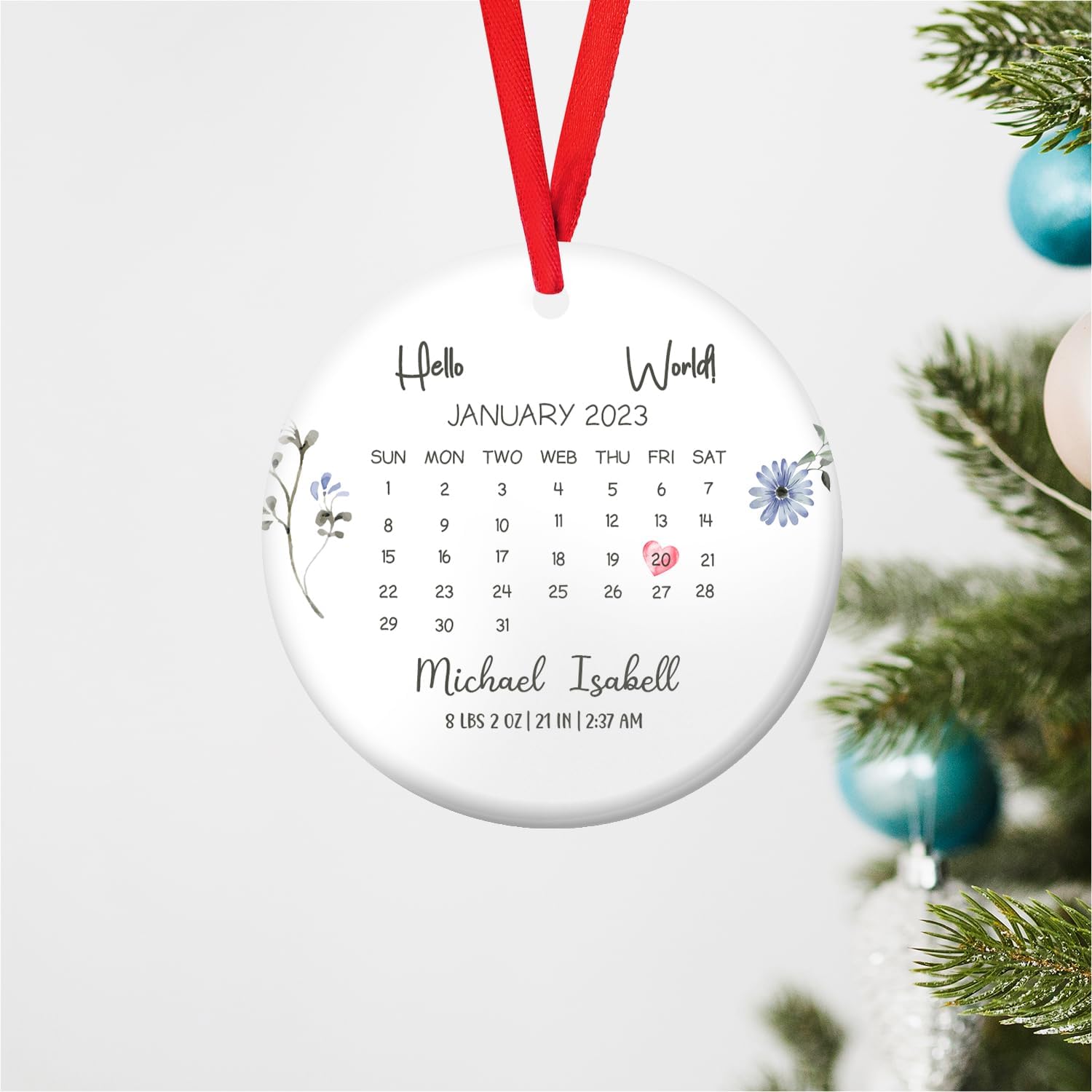 MAPrints Personalized Baby\u2019s First Christmas Picture Frame Keepsake Ceramic Ornament, Custom New Baby Gifts, Babys 1st Christmas Ornament 2023 Boy Or Girl Newborn, for New Mom Dad (BB 2)