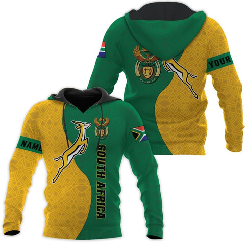 Leprints Personalized South Africa 3D Hoodie, African Pride Zip Hoodie, South Africa African Flag National Sweatshirt