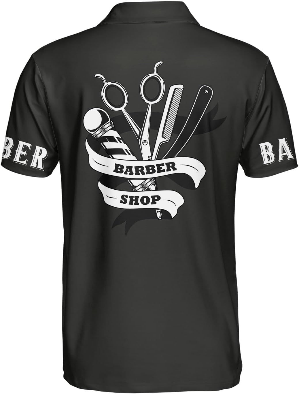 Custom 3D Barber Polo Shirt for Men Women Gift Personalized Hair Stylist Tee Barbershop Apparel Hairdresser Printed Uniform