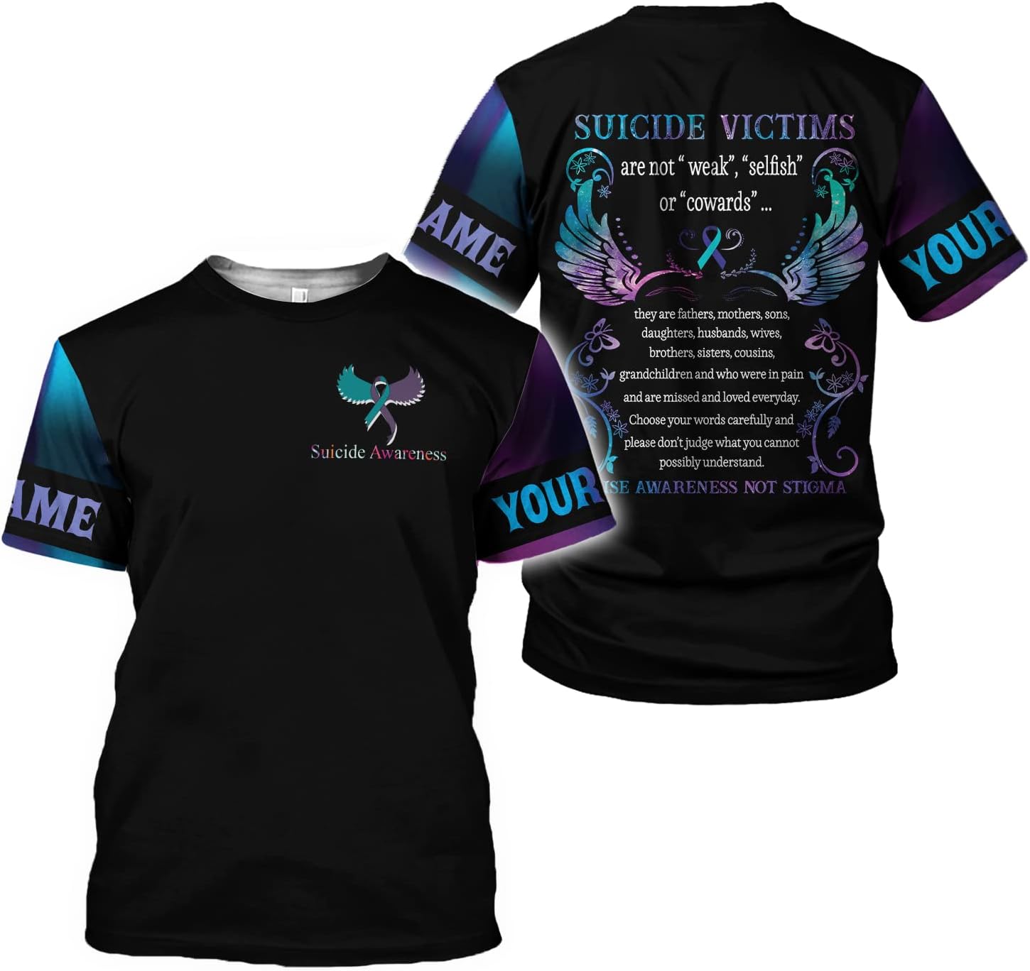 Vybonz Personalized Suicide Awareness Shirt, Suicide Prevention Awareness, Mental Health Awareness, Mental Health Clothing