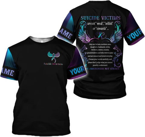 Vybonz Personalized Suicide Awareness Shirt, Suicide Prevention Awareness, Mental Health Awareness, Mental Health Clothing