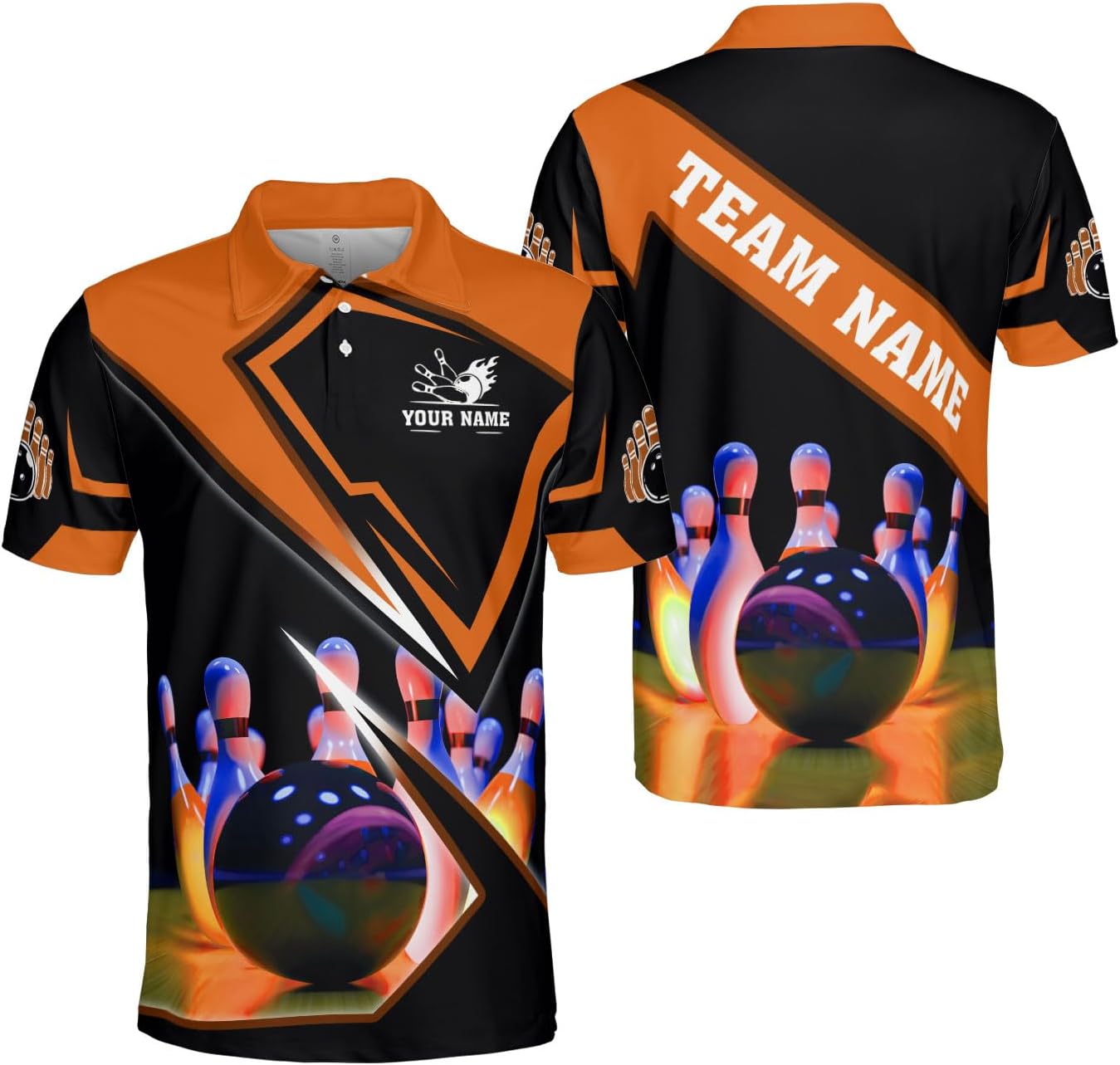 Ligthuy Personalized Name Bowling Polo Shirts 3D for Men and Women, Bowling Shirt, Bowling Shirts for Men Team Bowling Shirt