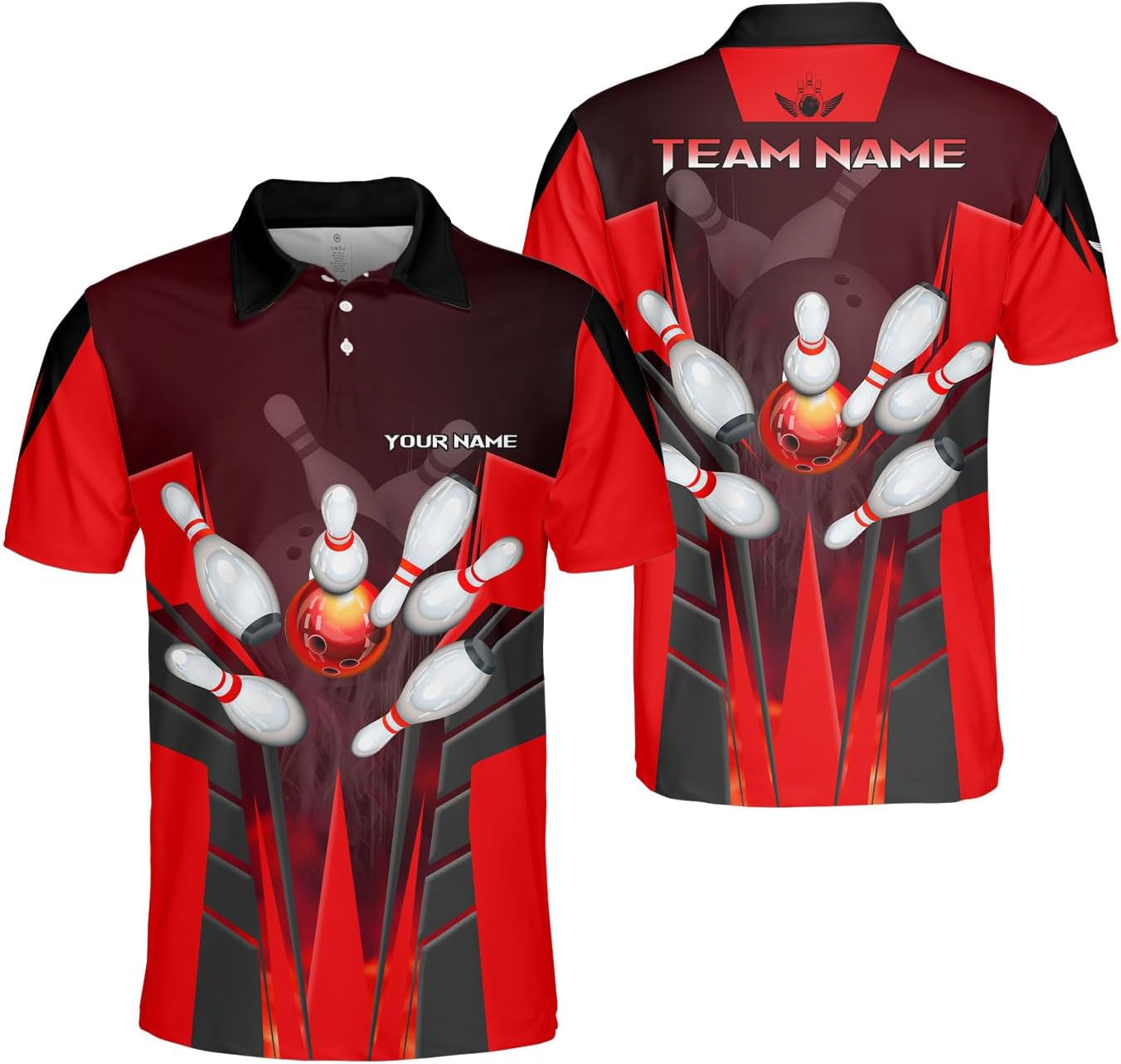 Mostprints Personalized Name Bowling Polo Shirts 3D for Men and Women, Bowling Shirt, Bowling Team