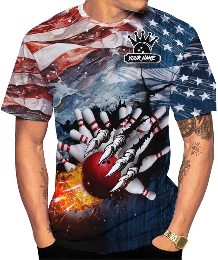 Mostprints Personalized Name Bowling Shirts for Men and Women 3D, Bowling Shirts for Team Bowling, Bowling Shirts Gift