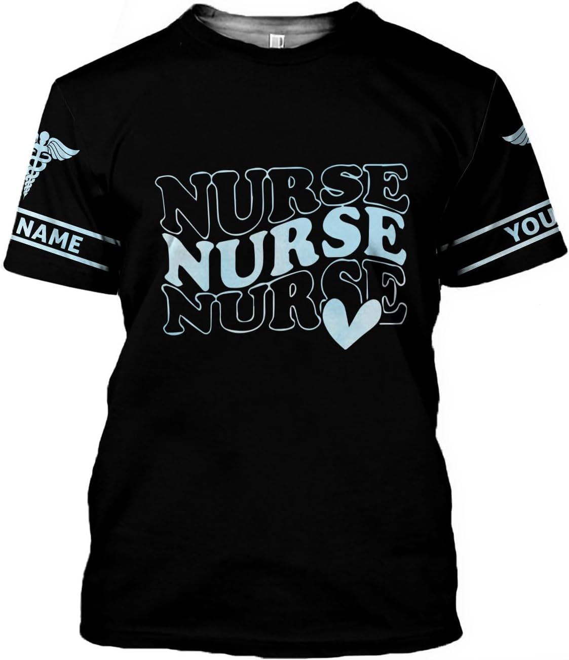 Woseprints Personalized Name 3D Nurse Shirts, Emergency Nurse T-Shirt Gifts