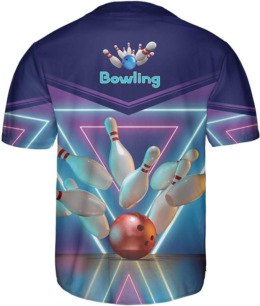 mostprints Personalized Bowling Baseball Jersey Custom Bowling Shirts Bowling Gift Bowling Jersey Bowling Shirt Men Womens