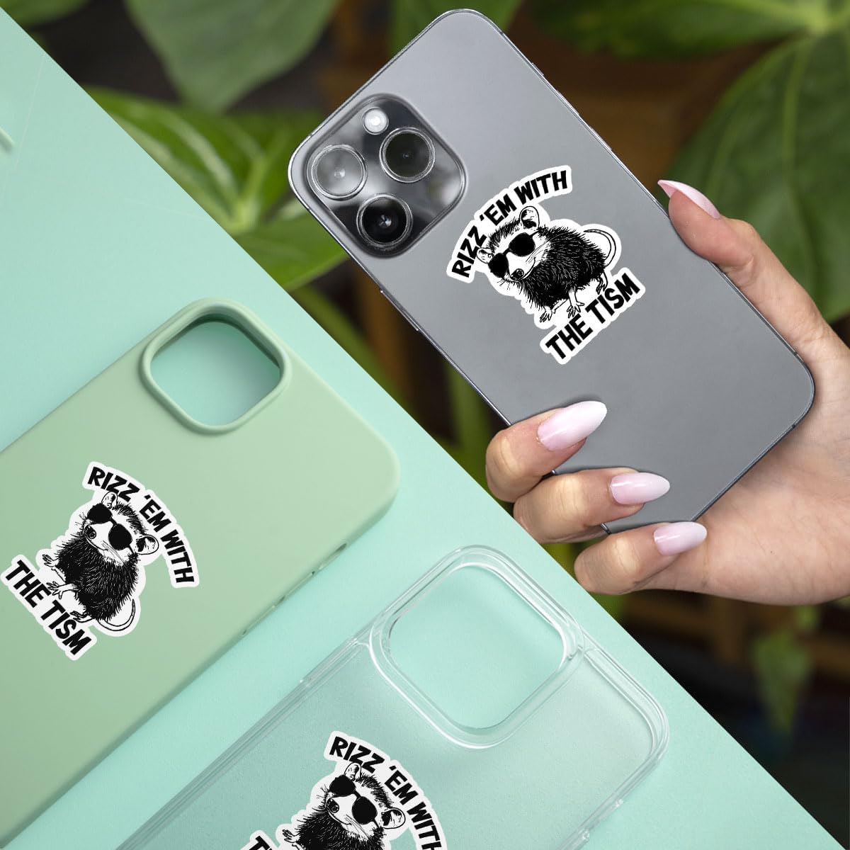 3 Pcs Rizz Em with The Tism Sticker, Meme Stickers for Adults, Dark Humor Gen X Stickers, Sleep Token Sticker - Funny Vinyl Stickers for Water Bottles Laptop Phone Car Window Helmet 3 Inches