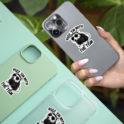 3 Pcs Rizz Em with The Tism Sticker, Meme Stickers for Adults, Dark Humor Gen X Stickers, Sleep Token Sticker - Funny Vinyl Stickers for Water Bottles Laptop Phone Car Window Helmet 3 Inches