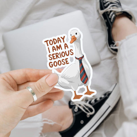 3 Pcs Today I Am A Serious Goose Sticker, Funny Silly Goose, Serious Goose Sticker 3 Inches Waterproof for Laptop Water Bottle Tumbler Phone Case, Helmet Kindles, Gift for Goose Lovers