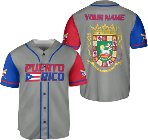 RoyalBro Personalized Puerto Rico Baseball Shirt - Custom Team Name, Puerto Rican Baseball Jersey for Men